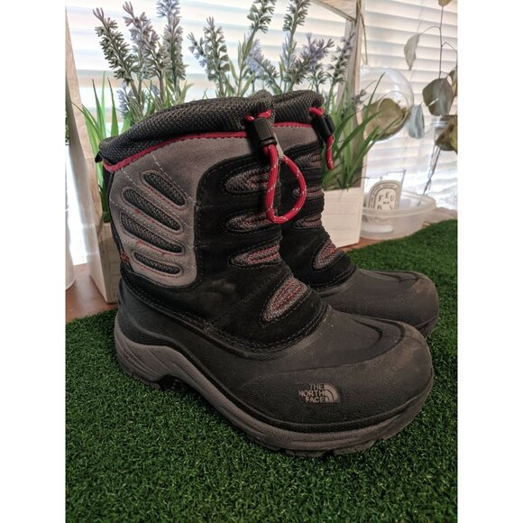 The North Face Boys Winter Boots AYX3 Snow Plough Pull On Insulated 200g Size 1 - Picture 1 of 10